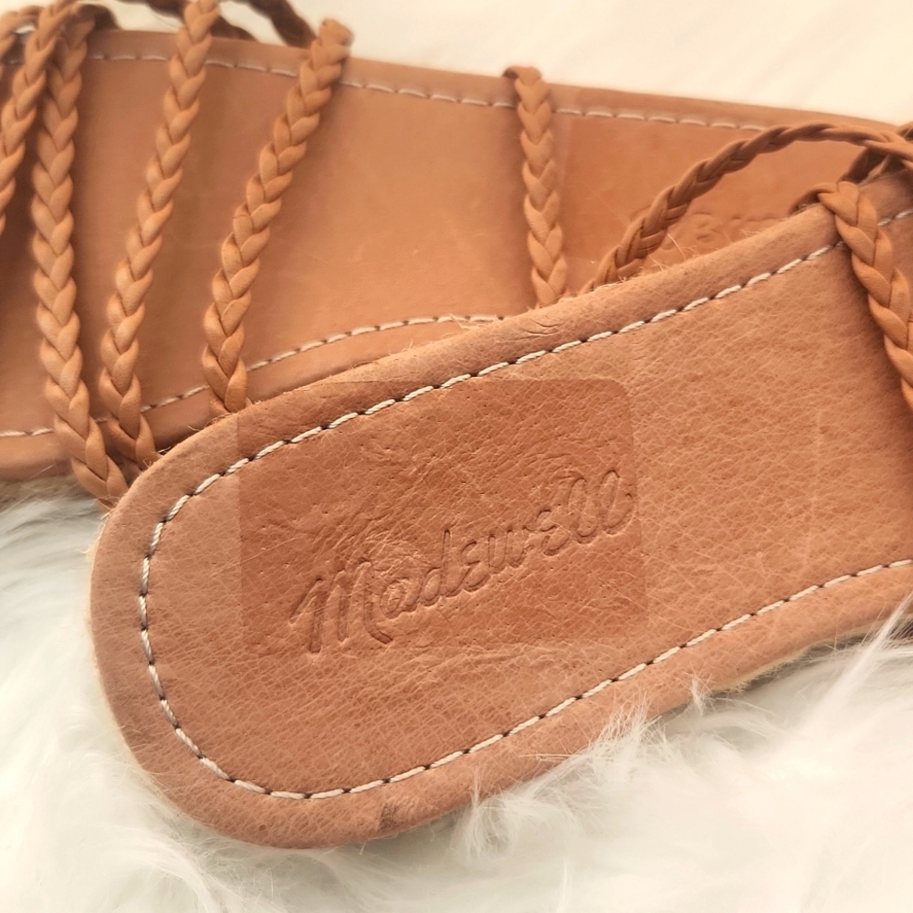 Madewell Women's Kathryn Espadrille Slide Sandal Braided Leather Tan Size 7.5 - Picture 4 of 8
